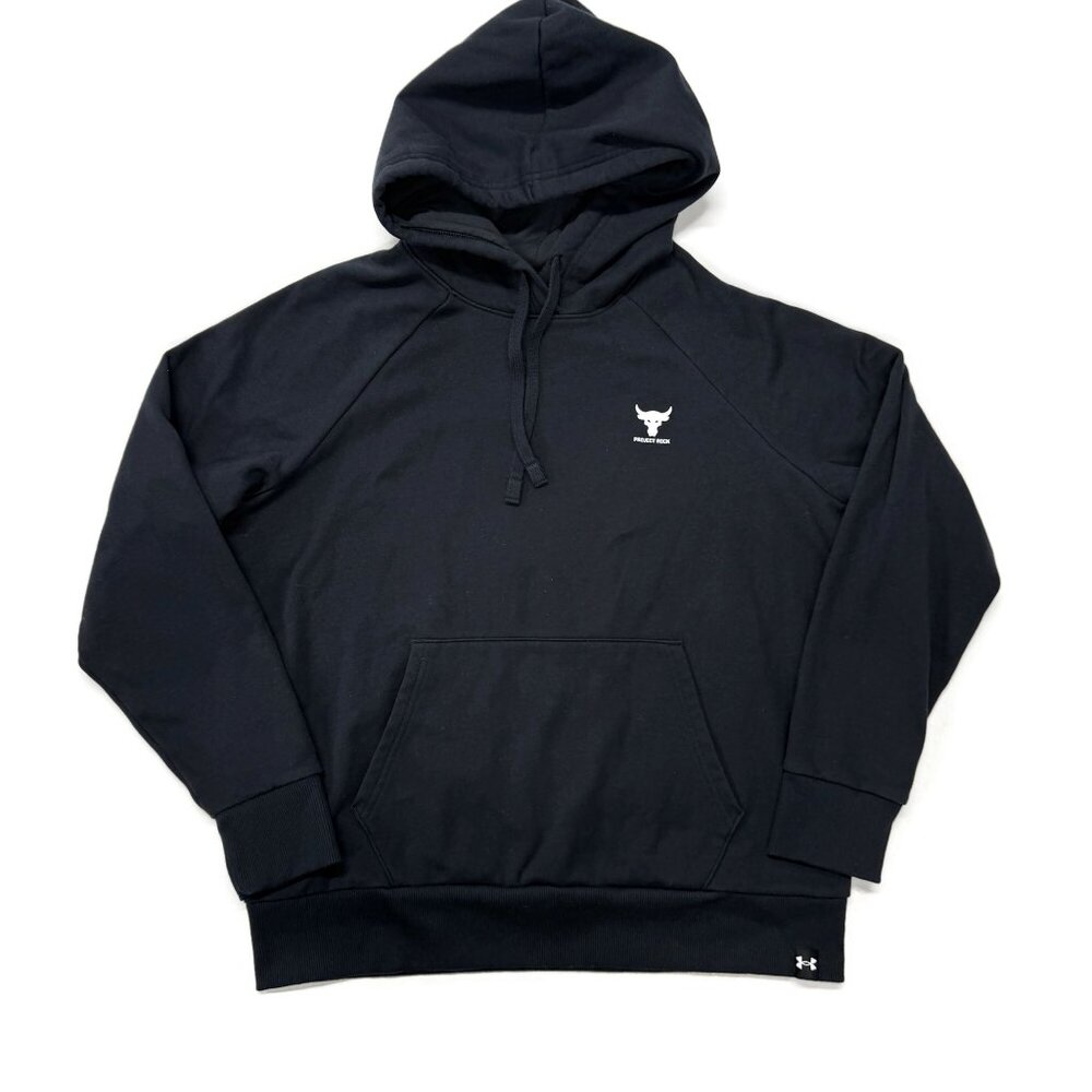 Under Armour Project Rock Rival Fleece Hoodie Womens Medium‎ Black Pullover